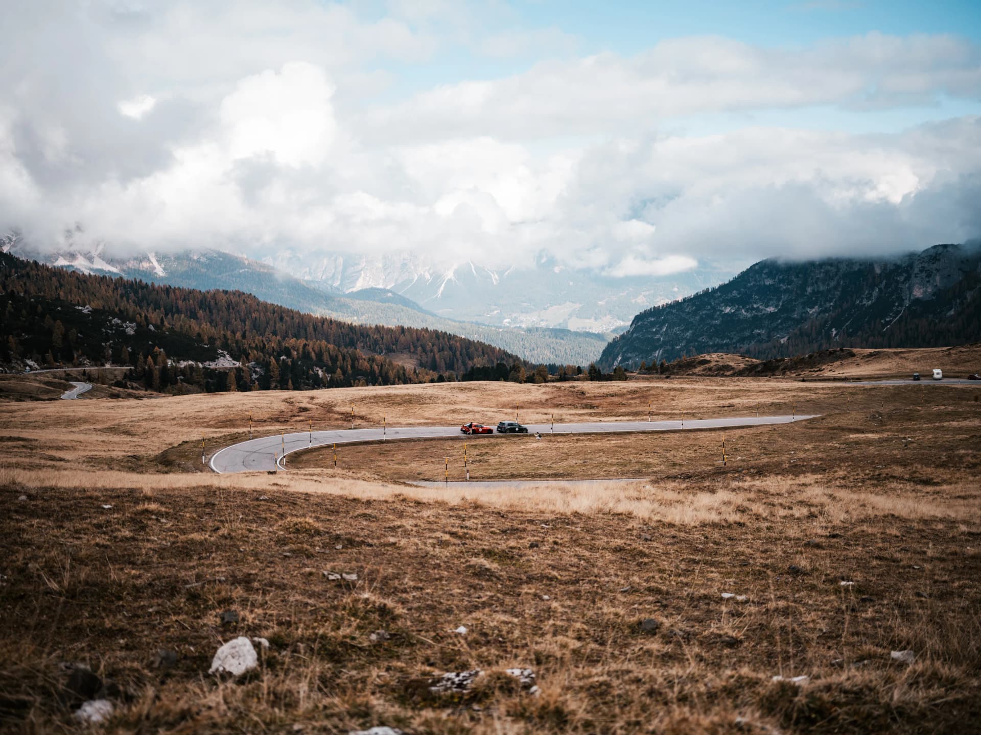 Alpine driving through the Dolomites